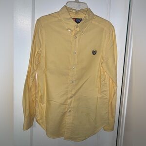 Chaps big boys medium 10/12 yellow button down shirt like new.